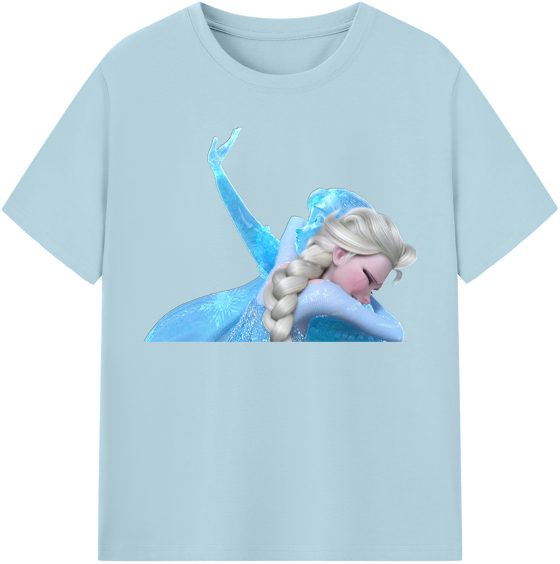 （画像用） アナと雪の女王 アンナ エルサ Frozen Anna Elsa 綿100％半袖Tシャツ（フロントプリント）